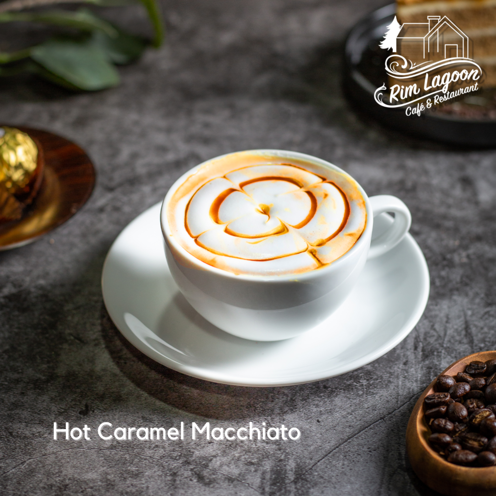 Hot Caramel Mocchiato ริมลากูนคาเฟ่ มีนบุรี ร่มเกล้า ลาดกระบัง