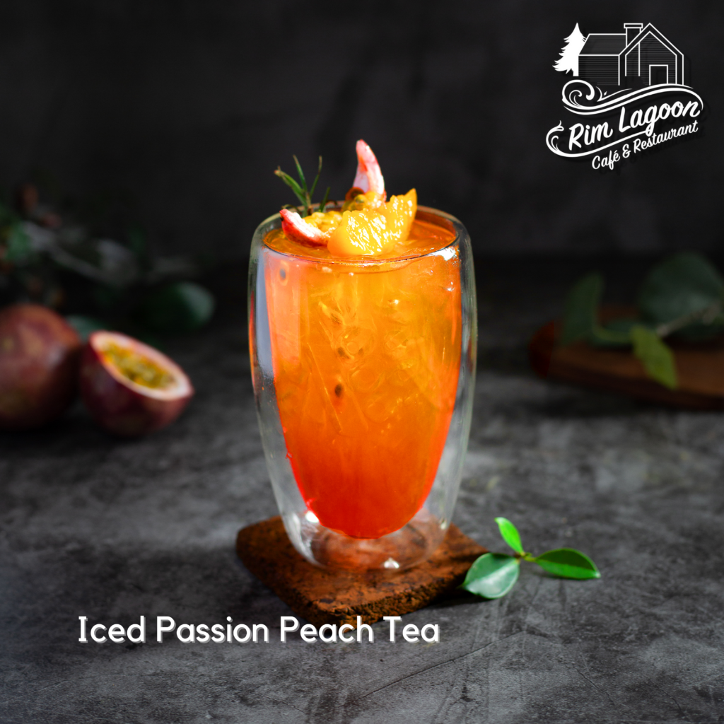Iced Passion Peach Tea ริมลากูนคาเฟ่ มีนบุรี ร่มเกล้า ลาดกระบัง